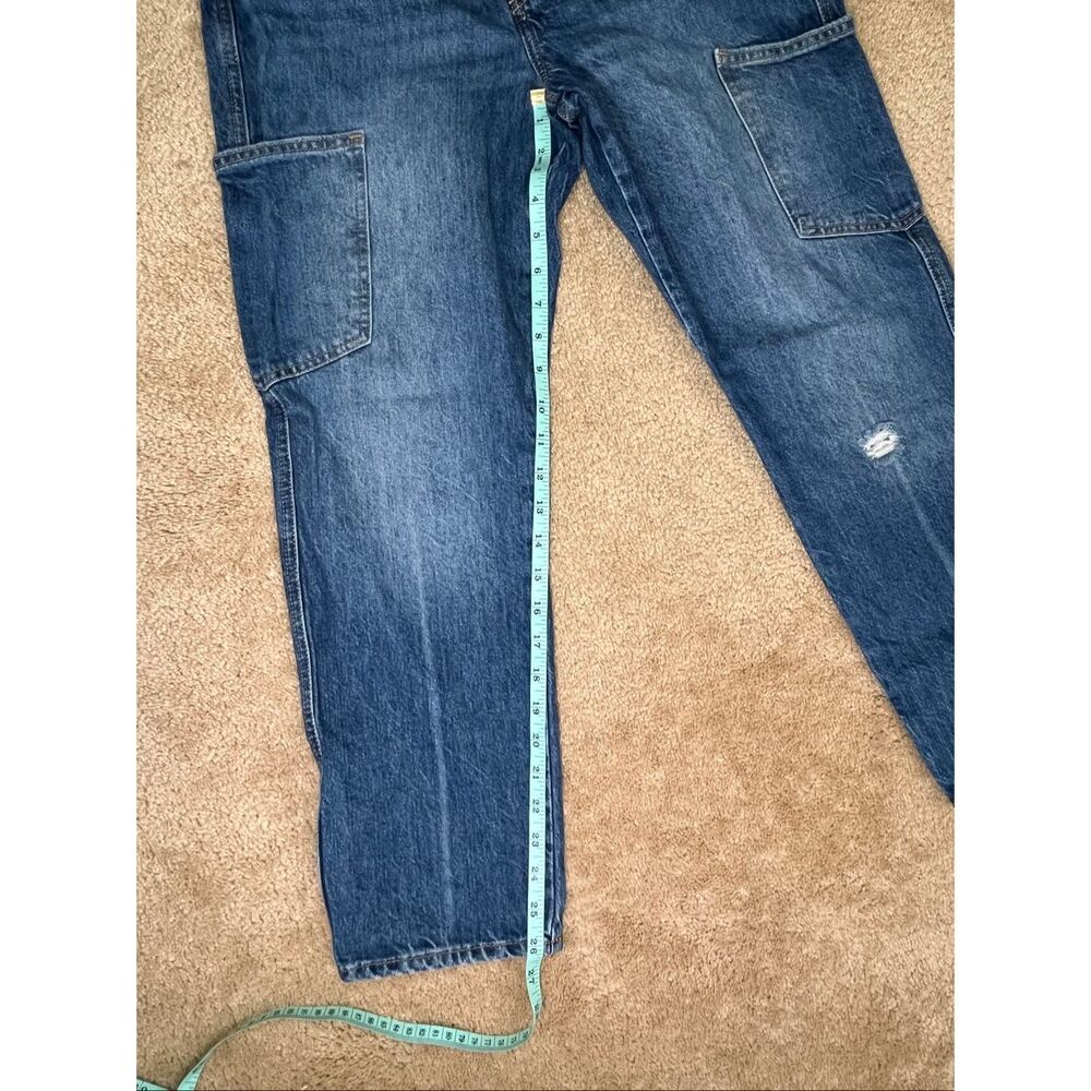 FRAME Le Original Jeans Size 28 High Rise Straight Utility Carpenter Blue Denim - Picture 5 of 9